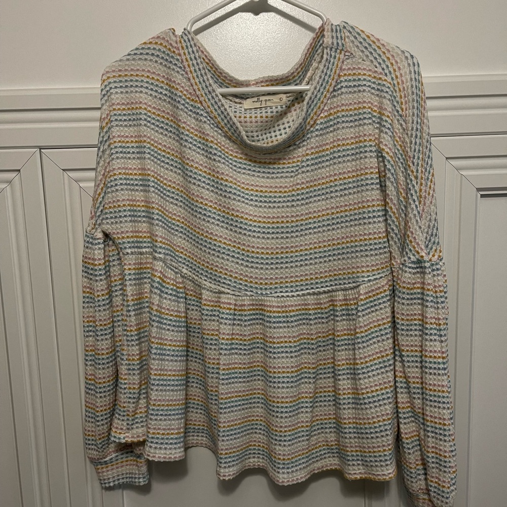 Soft flowy top with stripes